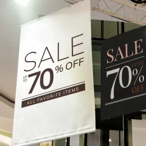 hanging banner, banner gantung, banner mall