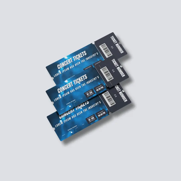 tiket, tiket custom, cetak tiket, tiket lembar