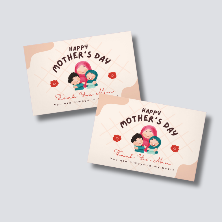 kartu ucapan hari ibu, thank you card custom