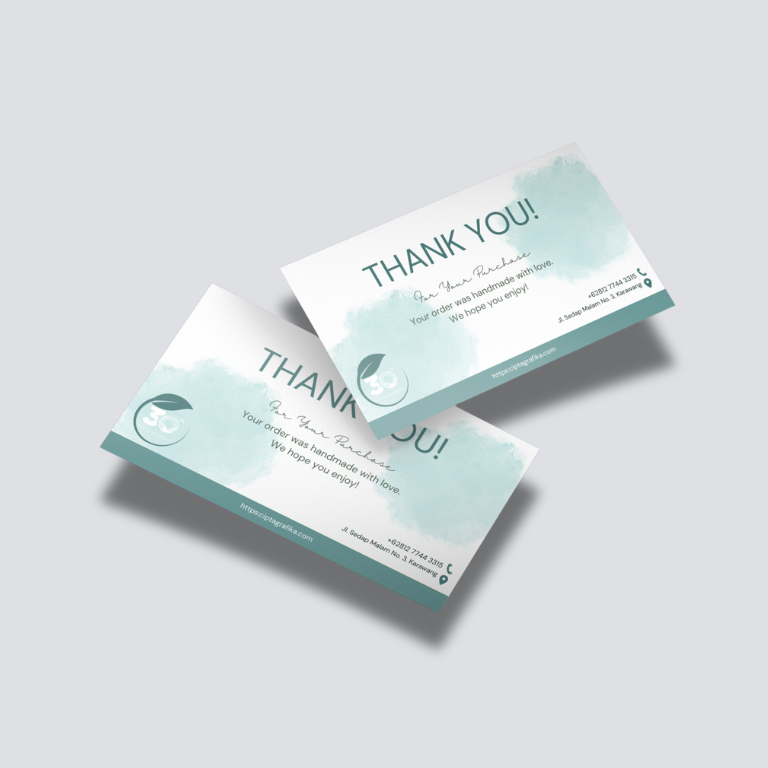 thank you card, kartu ucapan terima kasih, cetak thank you card