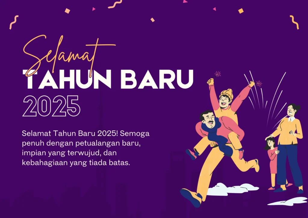 kartu ucapan tahun baru pop up ceria