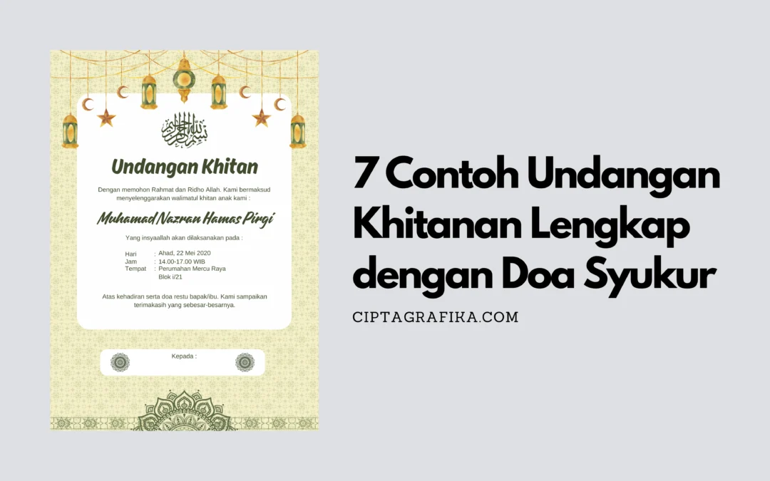 7 Contoh Undangan Khitanan Lengkap dengan Doa