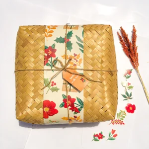 besek dengan paper sleeve, besek custom, kemasan daging kurban, besek daging