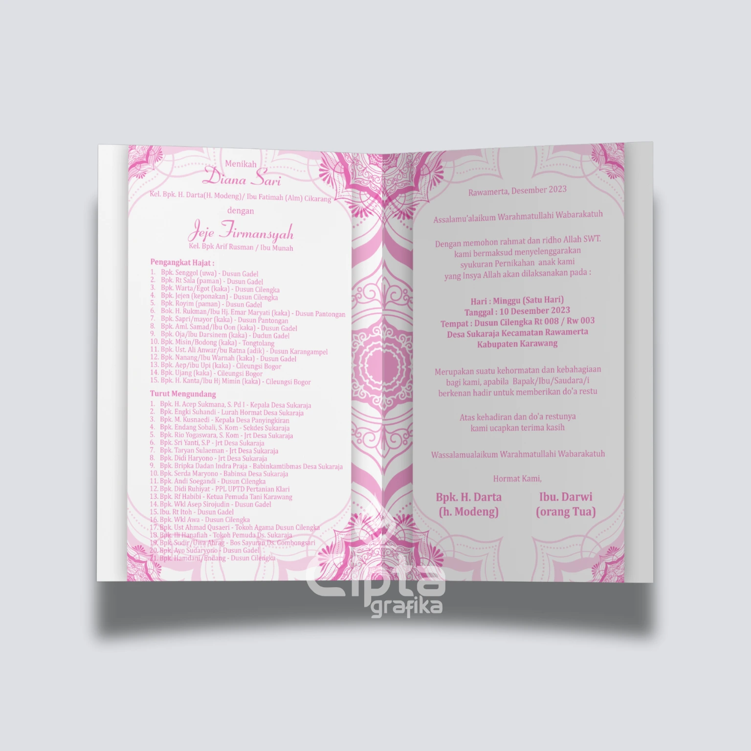 undangan satu warna, undangan orang tua, undangan murah