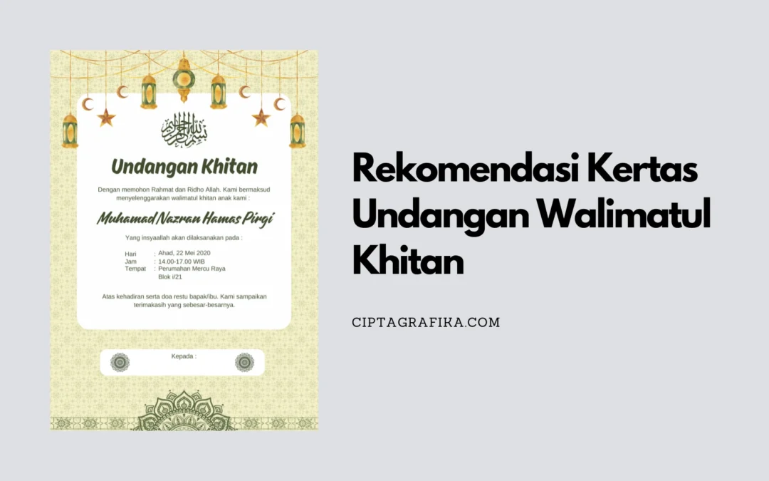 Rekomendasi Kertas Undangan Walimatul Khitan