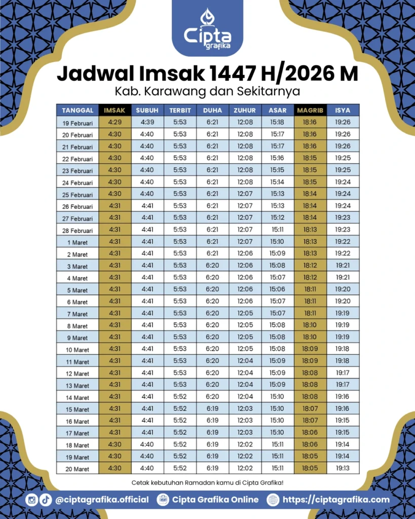 jadwal imsakiyah 2026