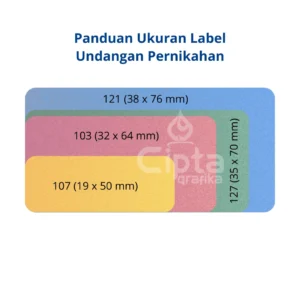 panduan ukuran label undangan pernikahan