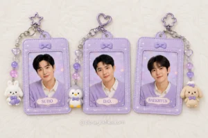 photocard kpop dengan holder